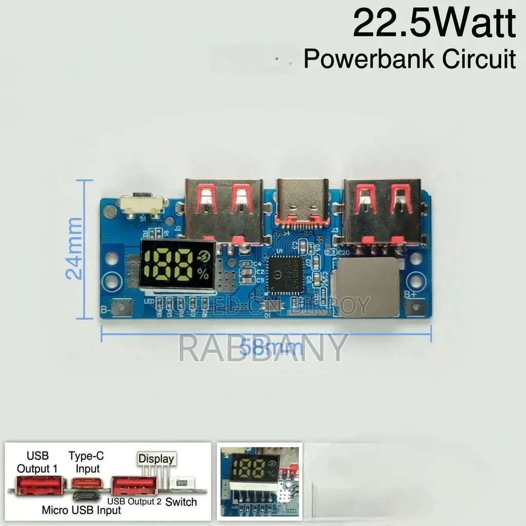 Fast Charging Power Bank Circuit 22W