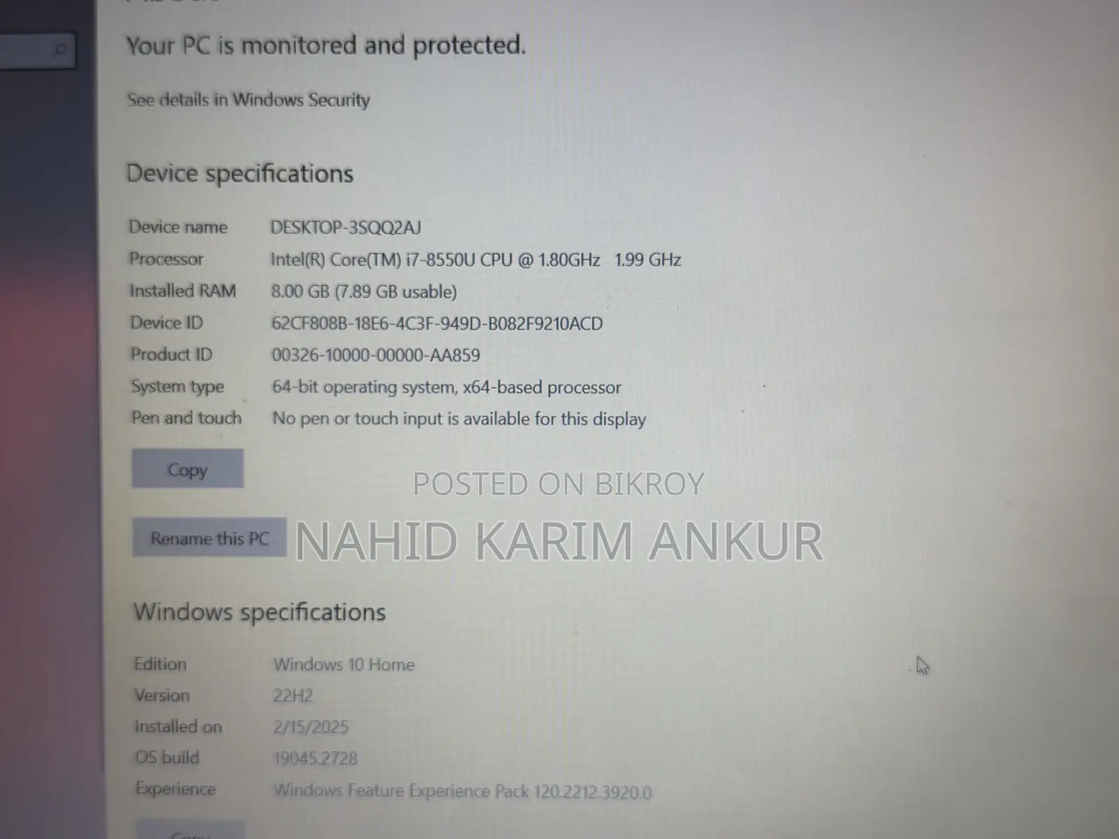 Laptop ASUS 8GB Intel Core I7 HDD+SSD 1T