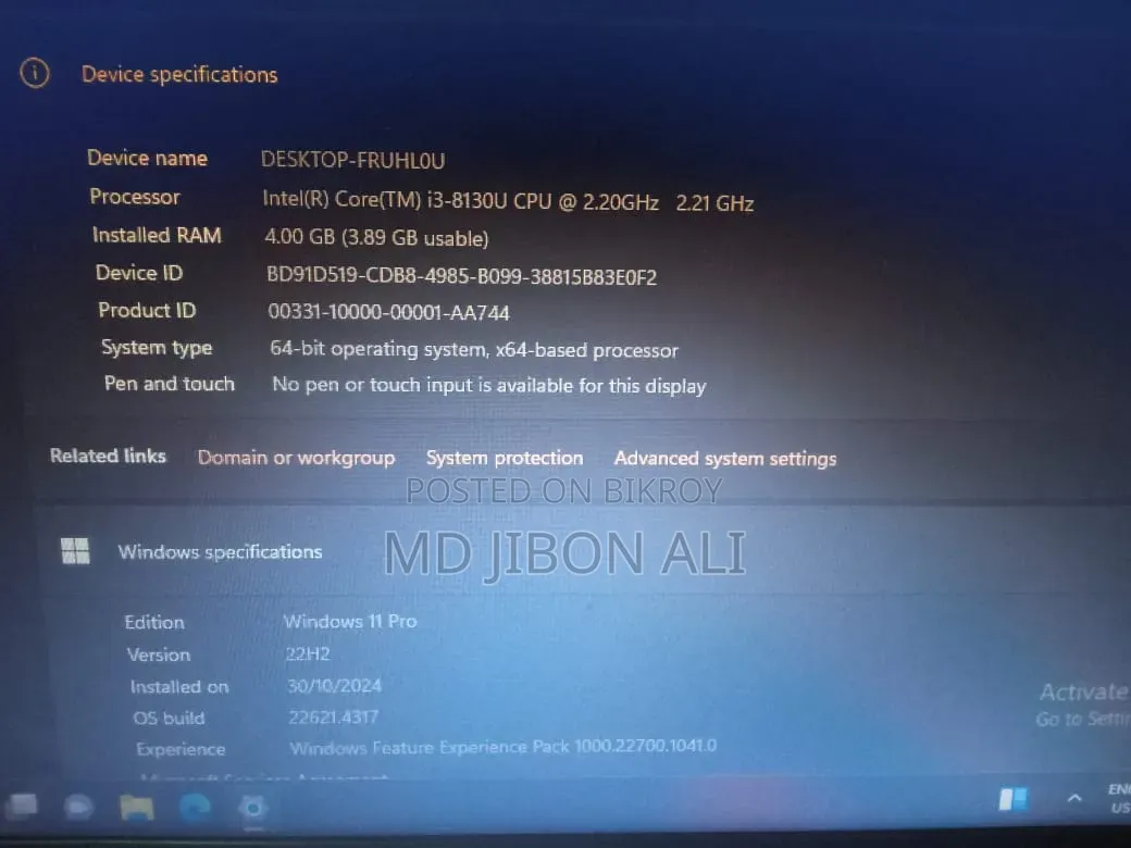 Laptop Asus FX502VD 4GB Intel Core i3 SSD 256GB