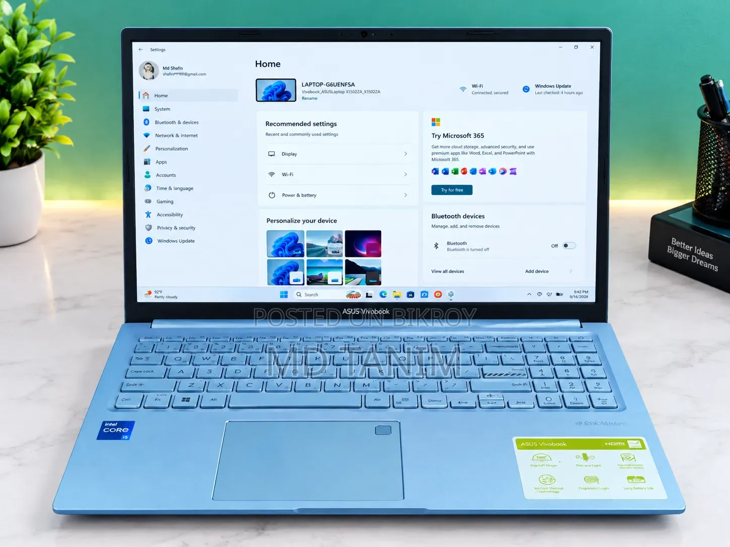 New Laptop Asus Vivobook 15 8GB Intel Core i5 HDD+SSD 512GB