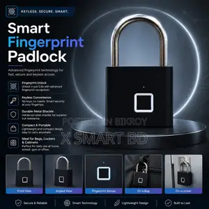 Smart Fingerprint Padlock Keyless Biometric Lock With 10 User Capacity