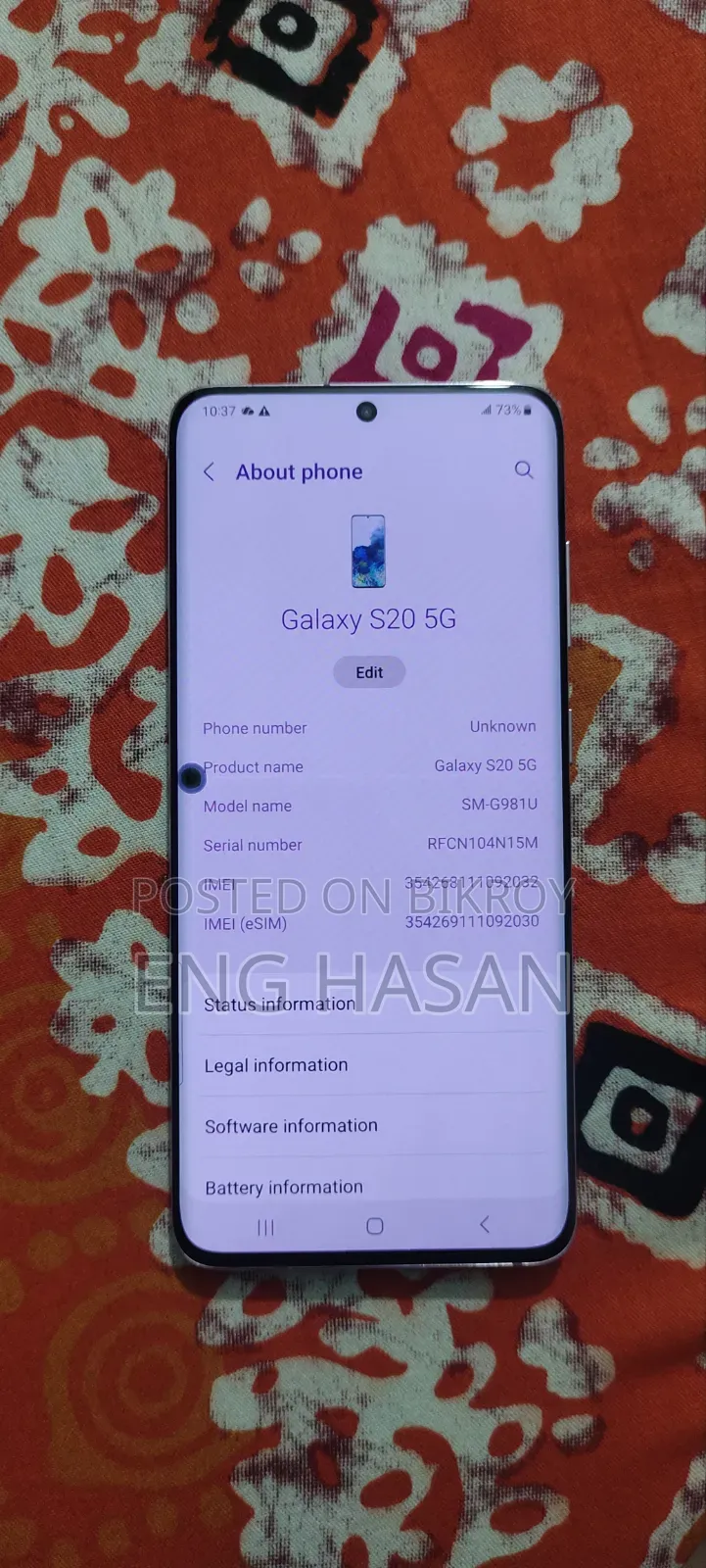 Samsung Galaxy S20+ 5G 128 GB White