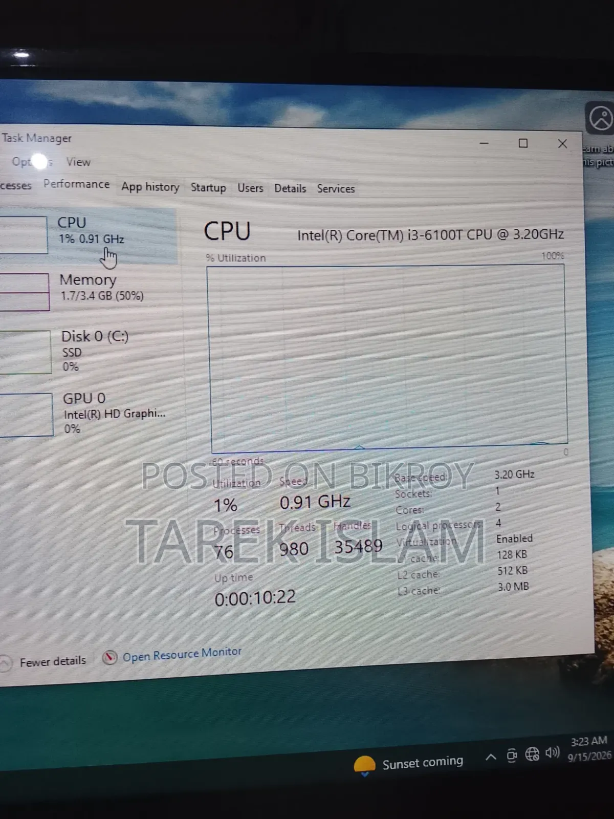 Gigabyte GA-H110MSTX-HD3-ZK 8GB Intel Core I3 SSD 128GB