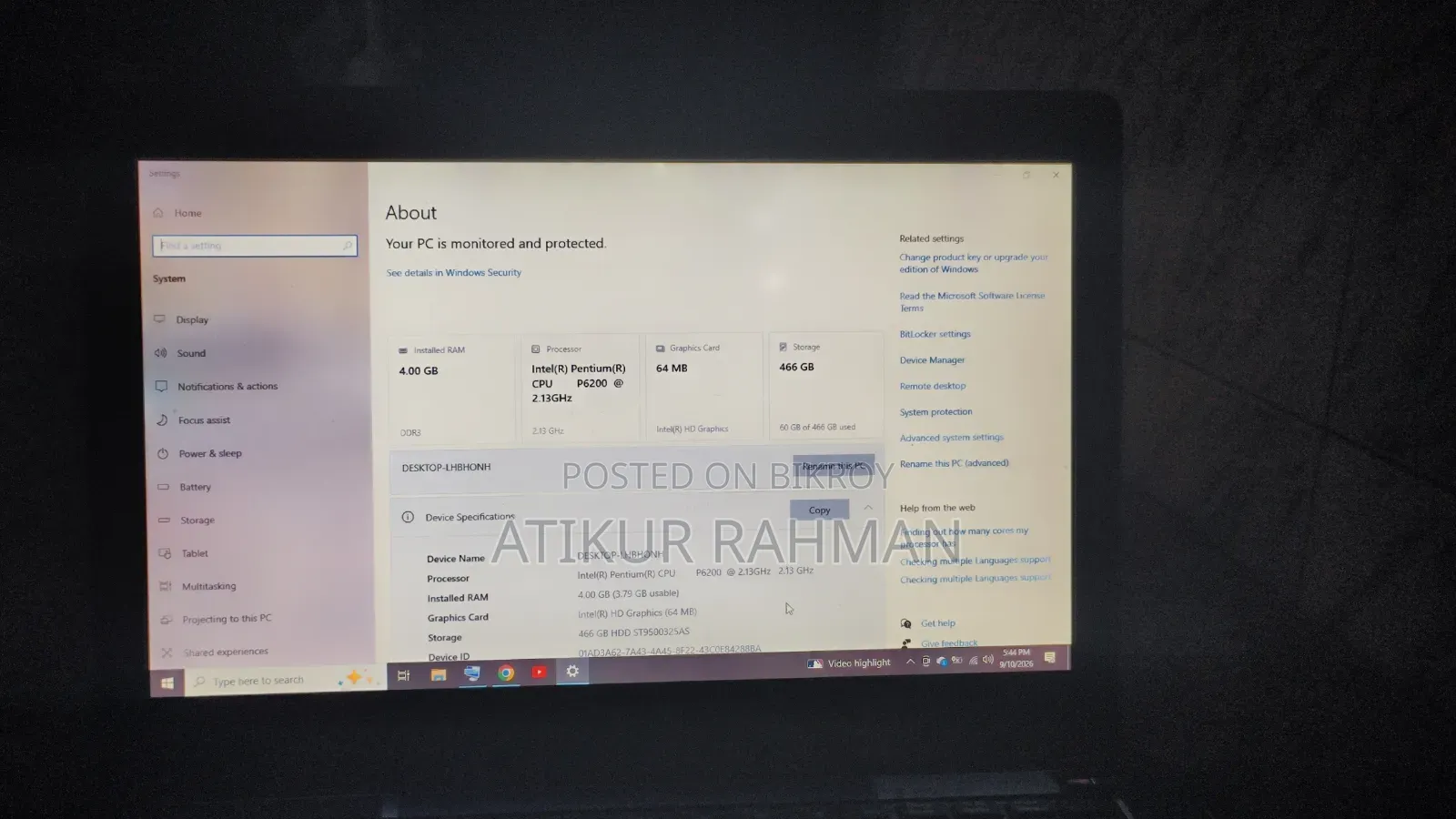 Laptop Asus A42F 4GB Intel Pentium HDD 500GB