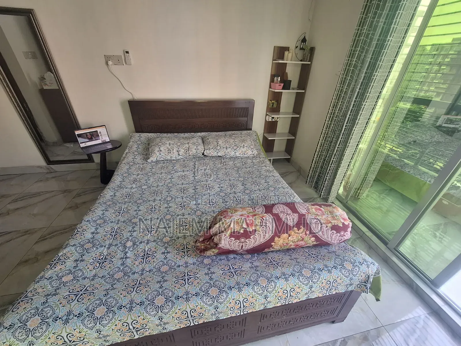 A used bed will be sold, along with a mattress.