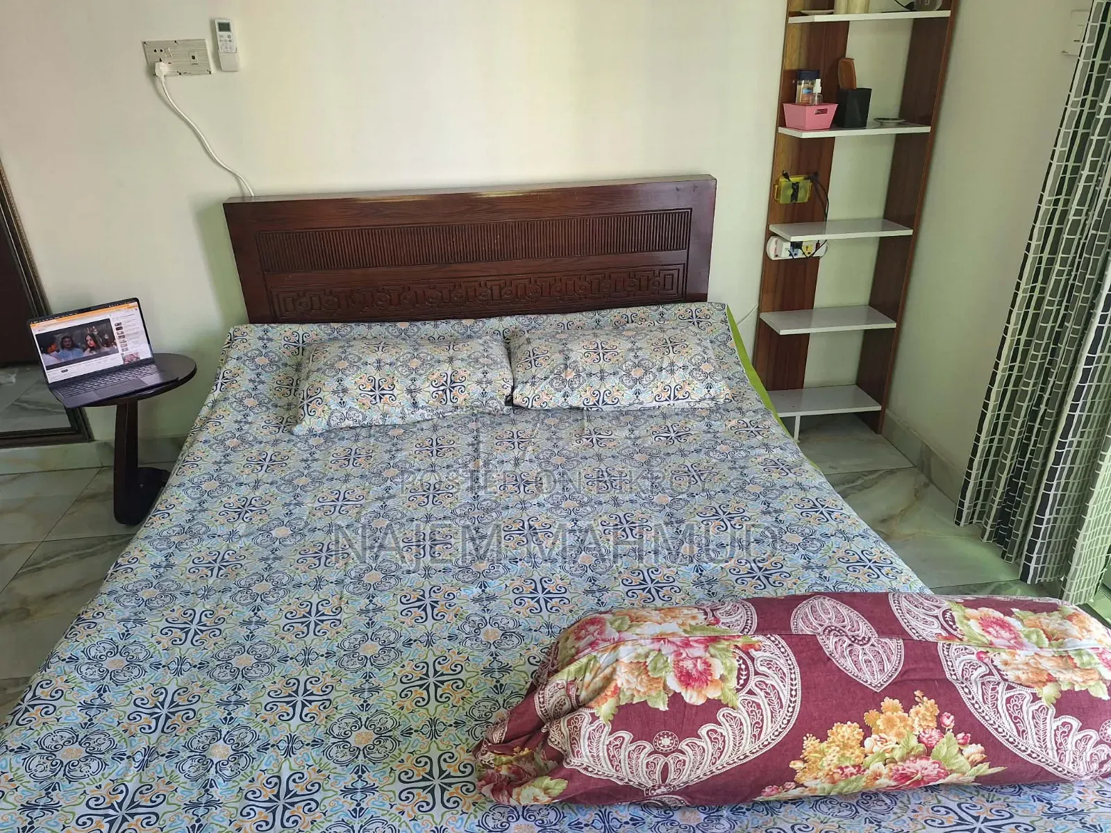 A used bed will be sold, along with a mattress.
