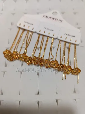 গোলাপ ফুলের ডিজাইনে সুই সুতা কানের দুল
