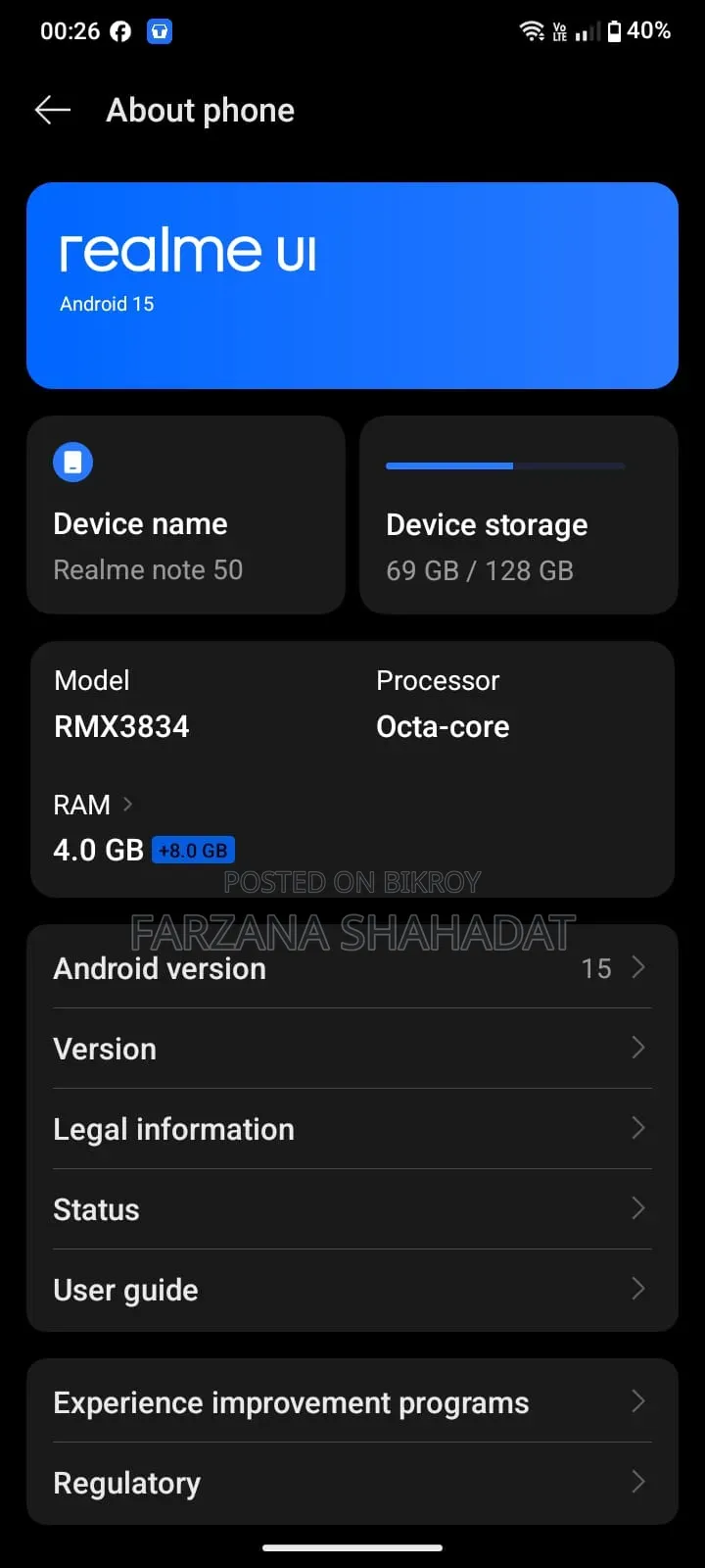 Realme Note 50 128 GB Black