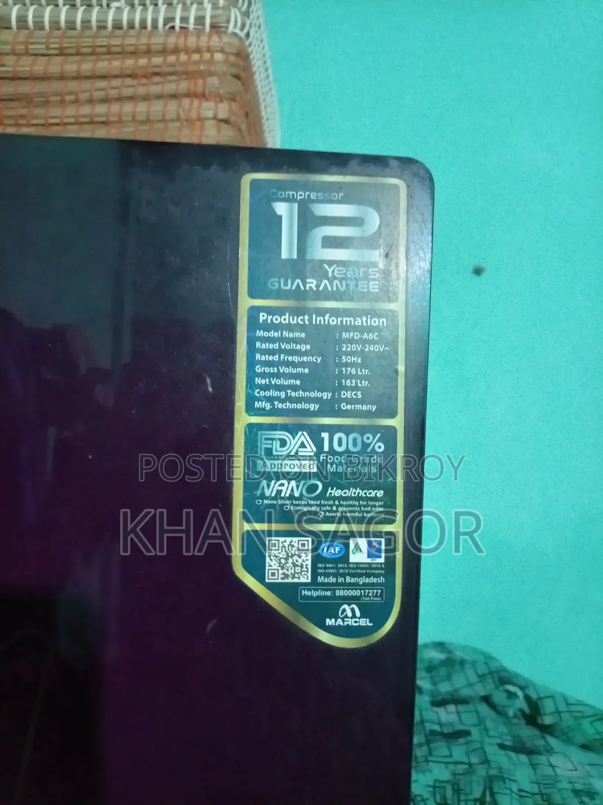 Marcel Refrigerator MFD- A6C