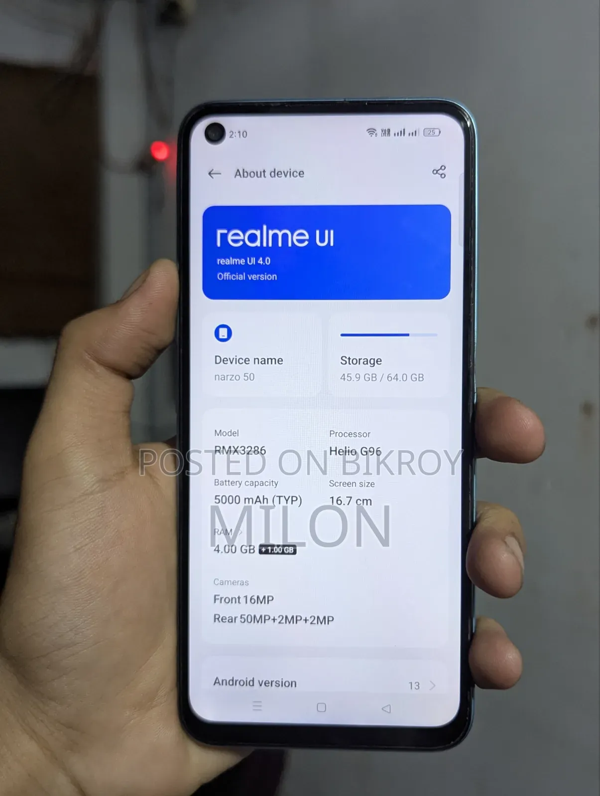 Realme Narzo 50 64 GB Blue