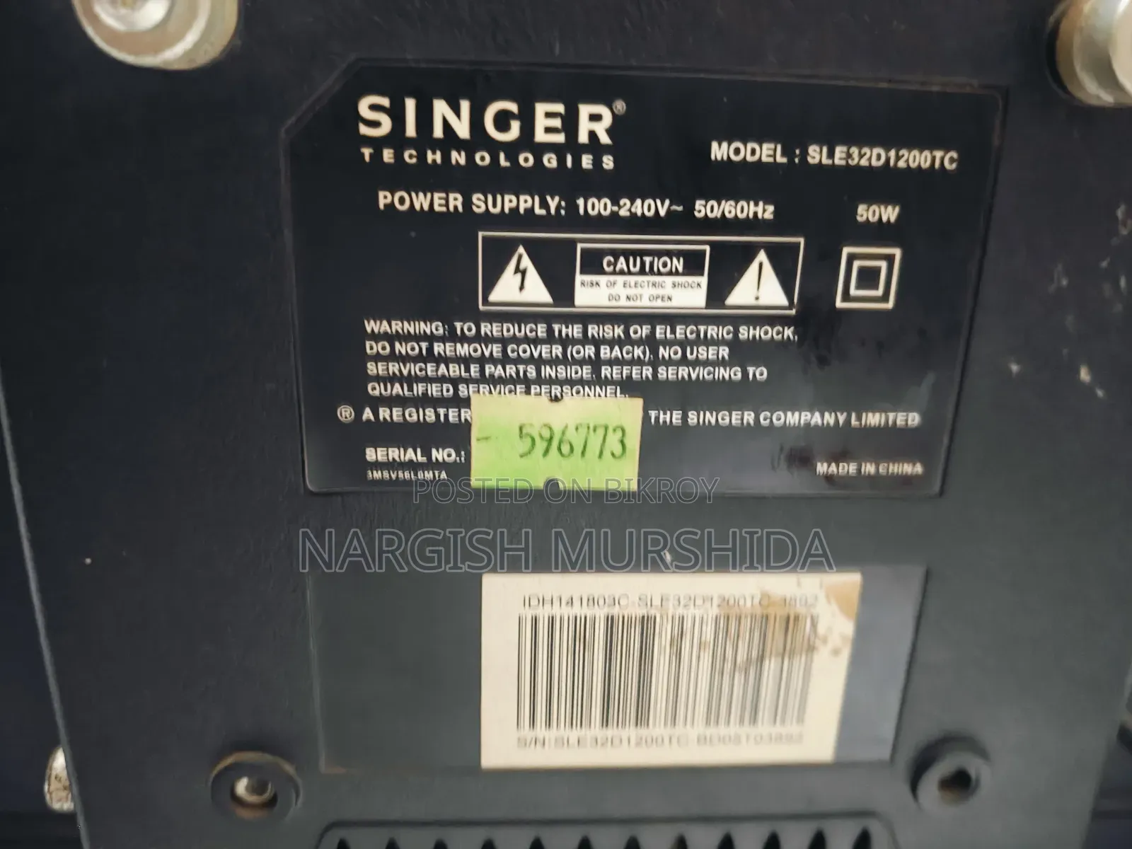 Singer 32-Inch Ultra Slim LED TV
