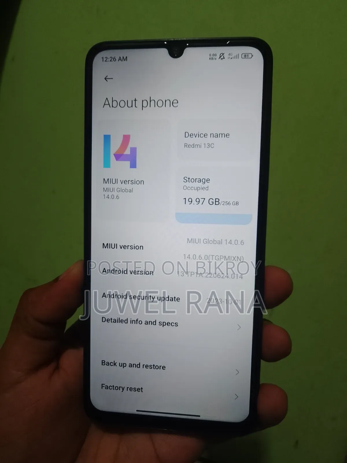 শাওমি রেডমি ১৩সি ২৫৬ জিবি ব্ল্যাক