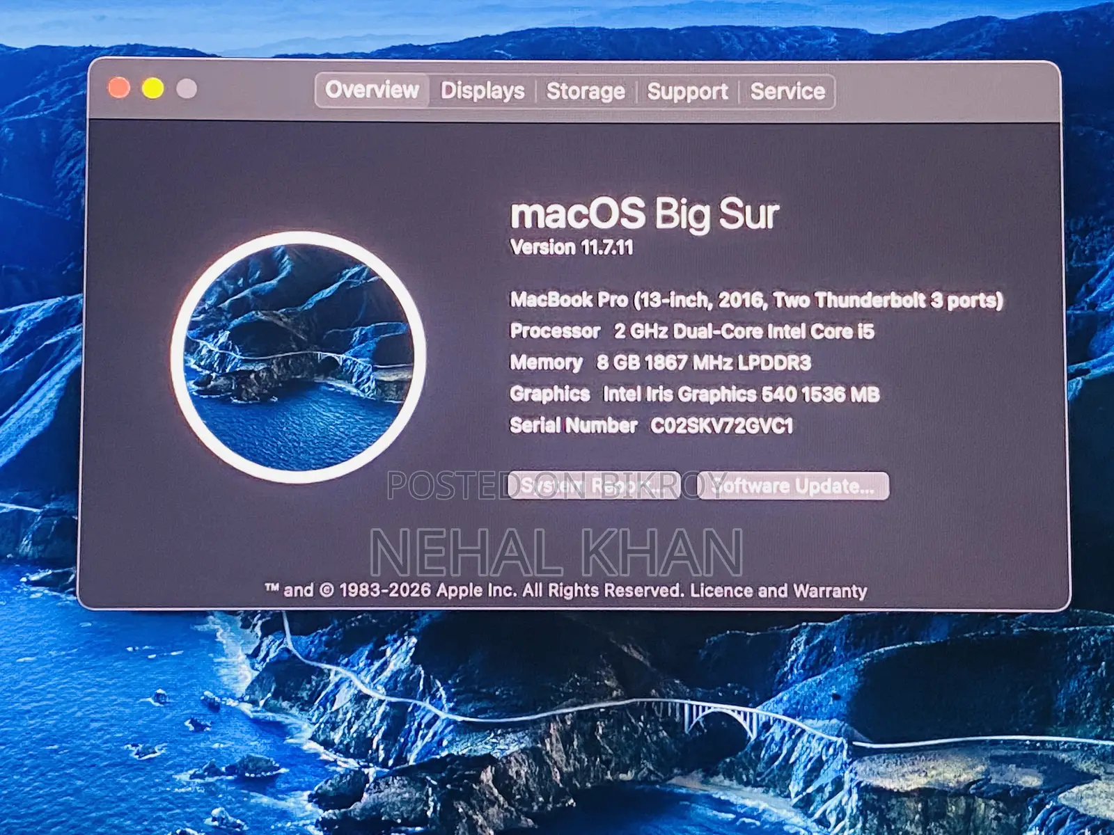 Laptop Apple MacBook 2017 8GB Intel Core i5 SSD 256GB