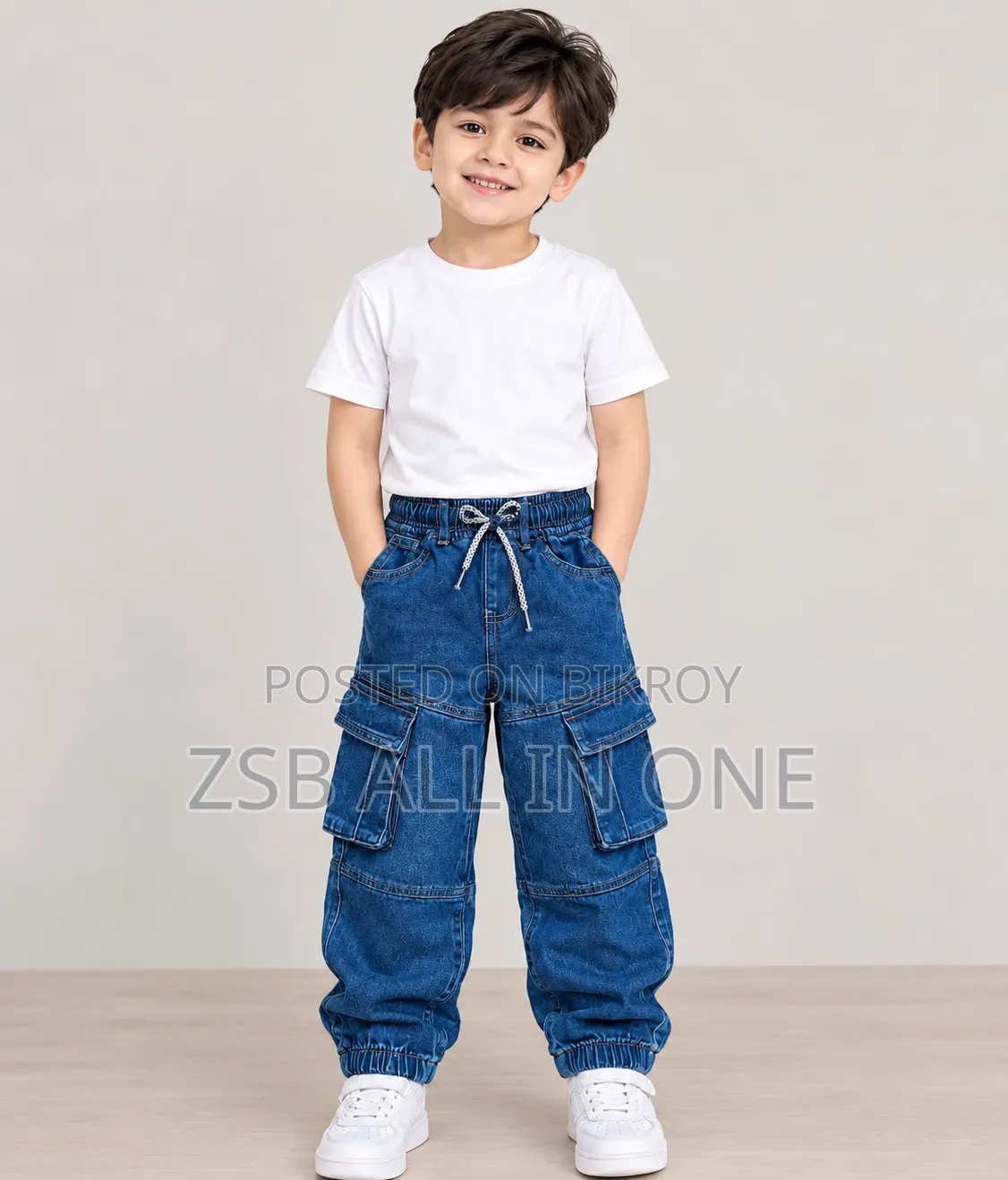 Boys Denim Baggy Joggers Pant 2-12y