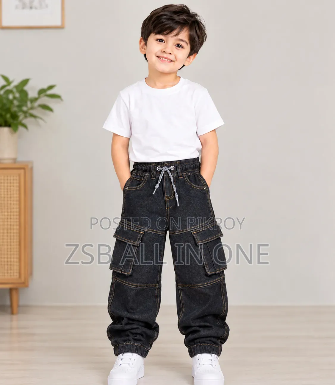Boys Denim Baggy Joggers Pant 2-12y