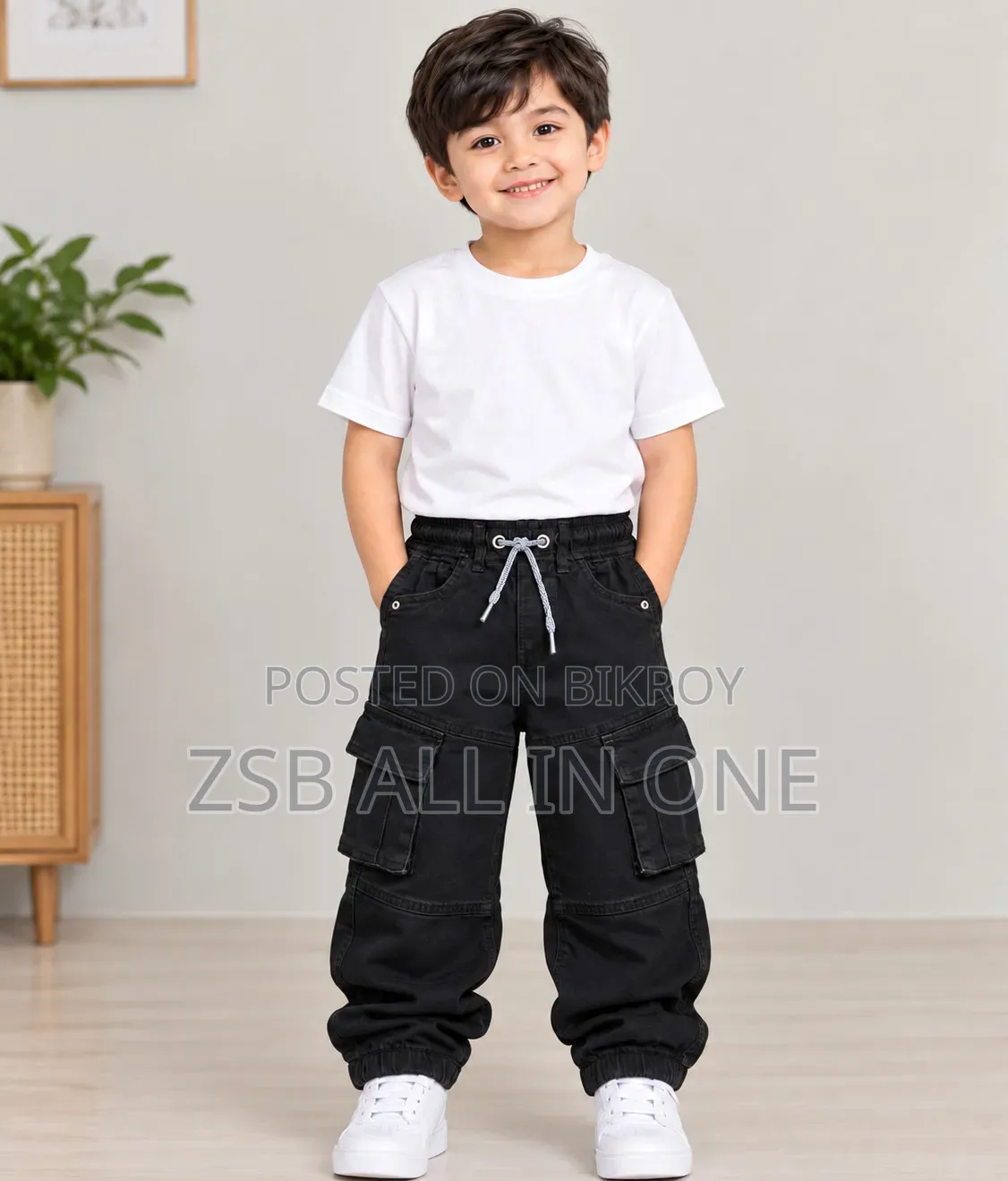Boys Denim Baggy Joggers Pant 2-12y