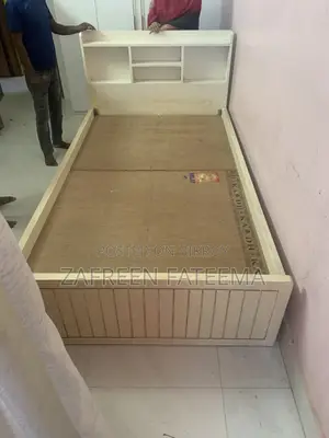 White Bed, Made of Garjon Board, Used for 3-4 Years, With Mattress
