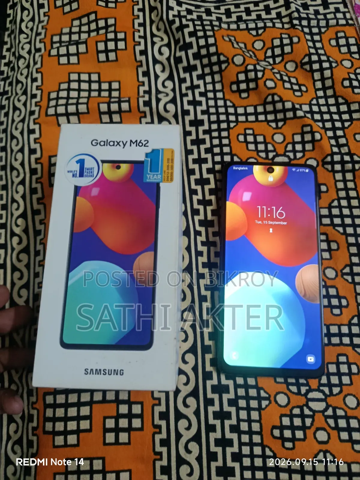 স্যামসাং গ্যালাক্সি এম৬২ ১২৮ জিবি ব্ল্যাক
