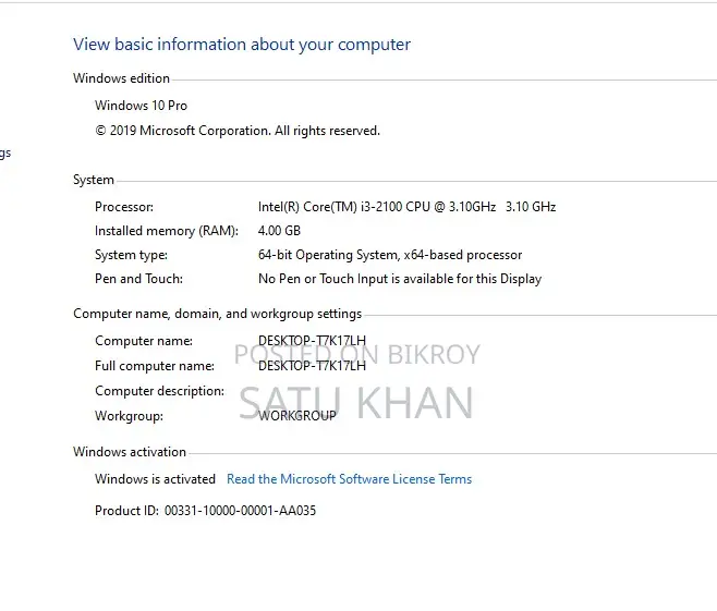 Desktop Computer Gigabyte 4GB Intel Core i3 SSD 128GB