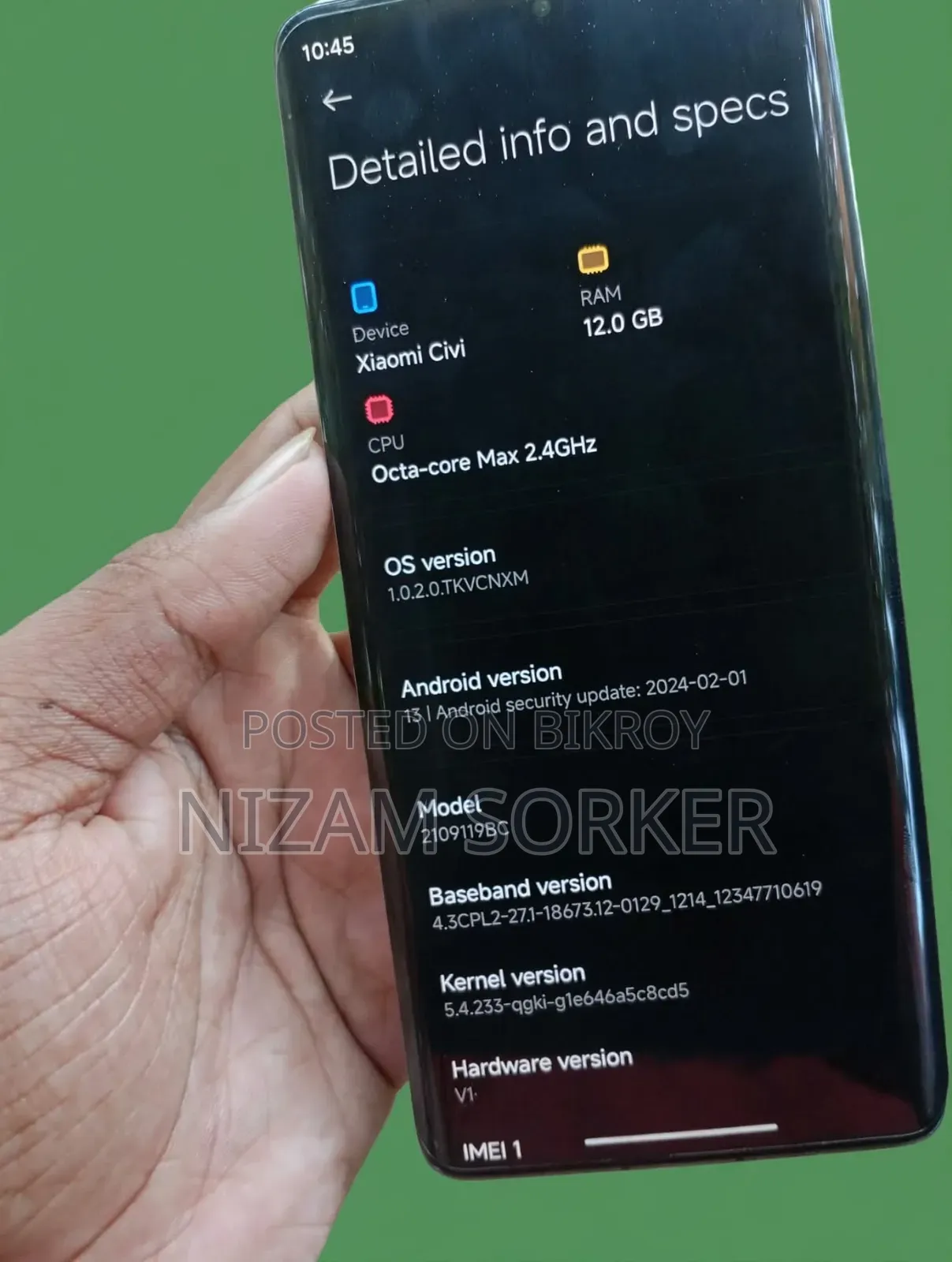 Xiaomi Civi 1S 256 GB Black