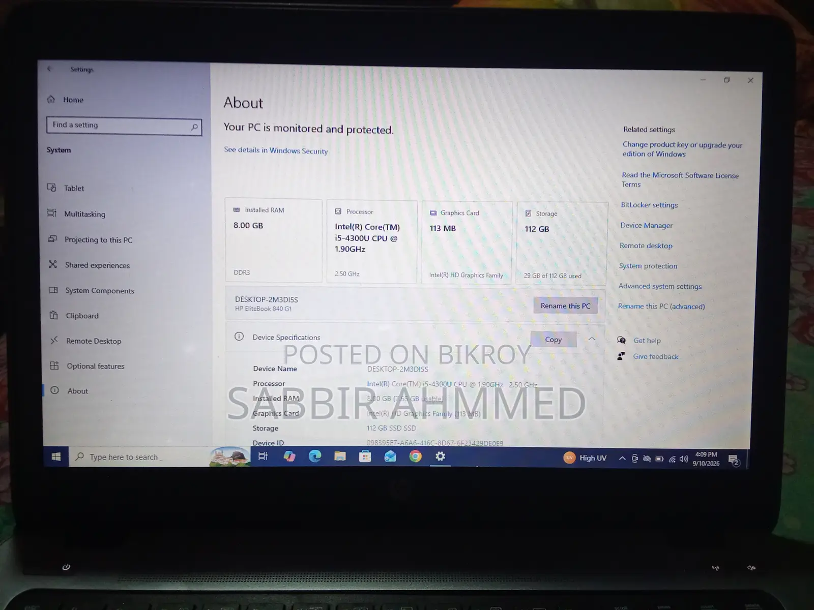Laptop HP EliteBook 840 G1 8GB Intel Core I5 SSD 128GB