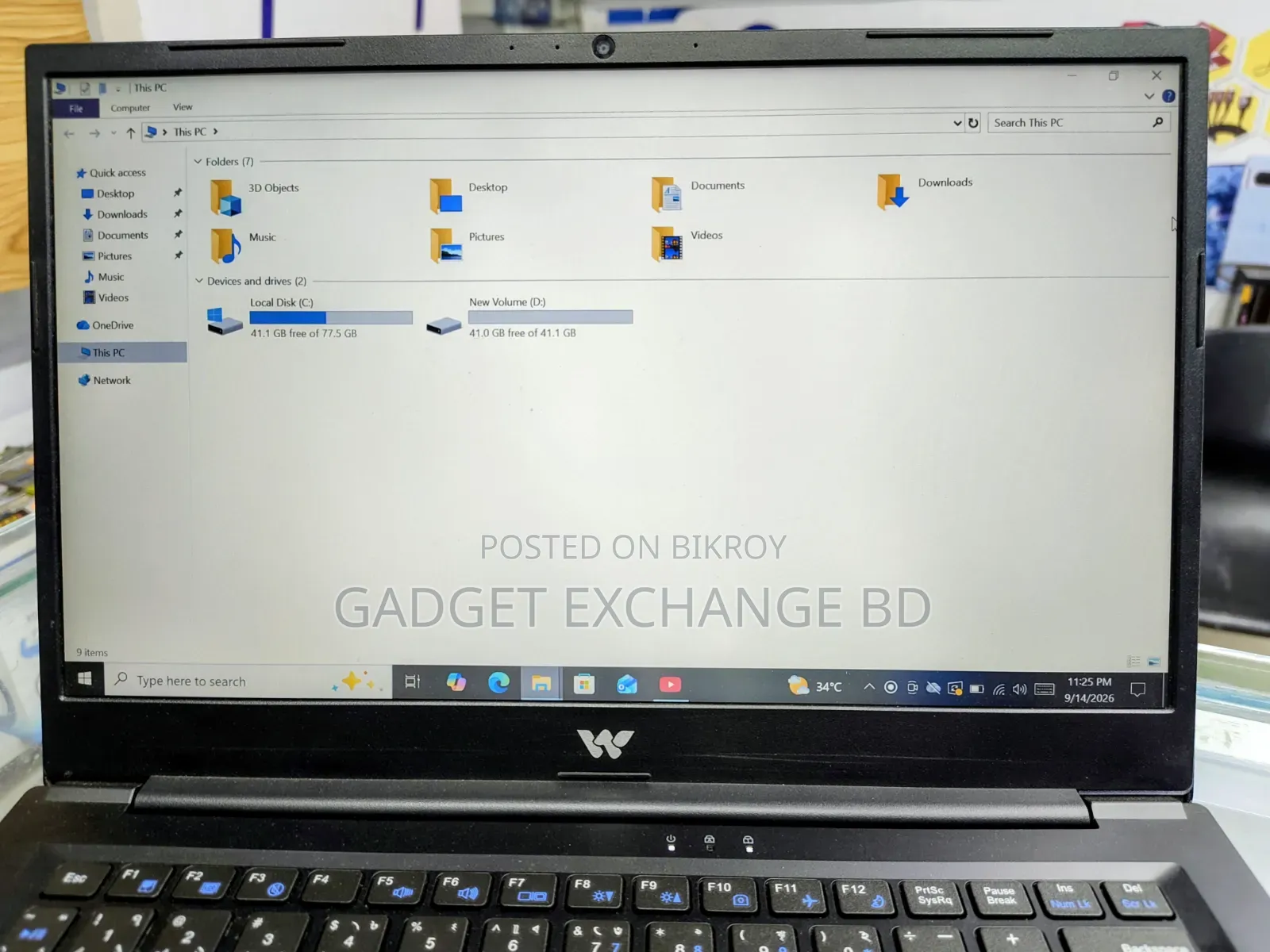 Laptop 8GB Intel Celeron SSD 128GB