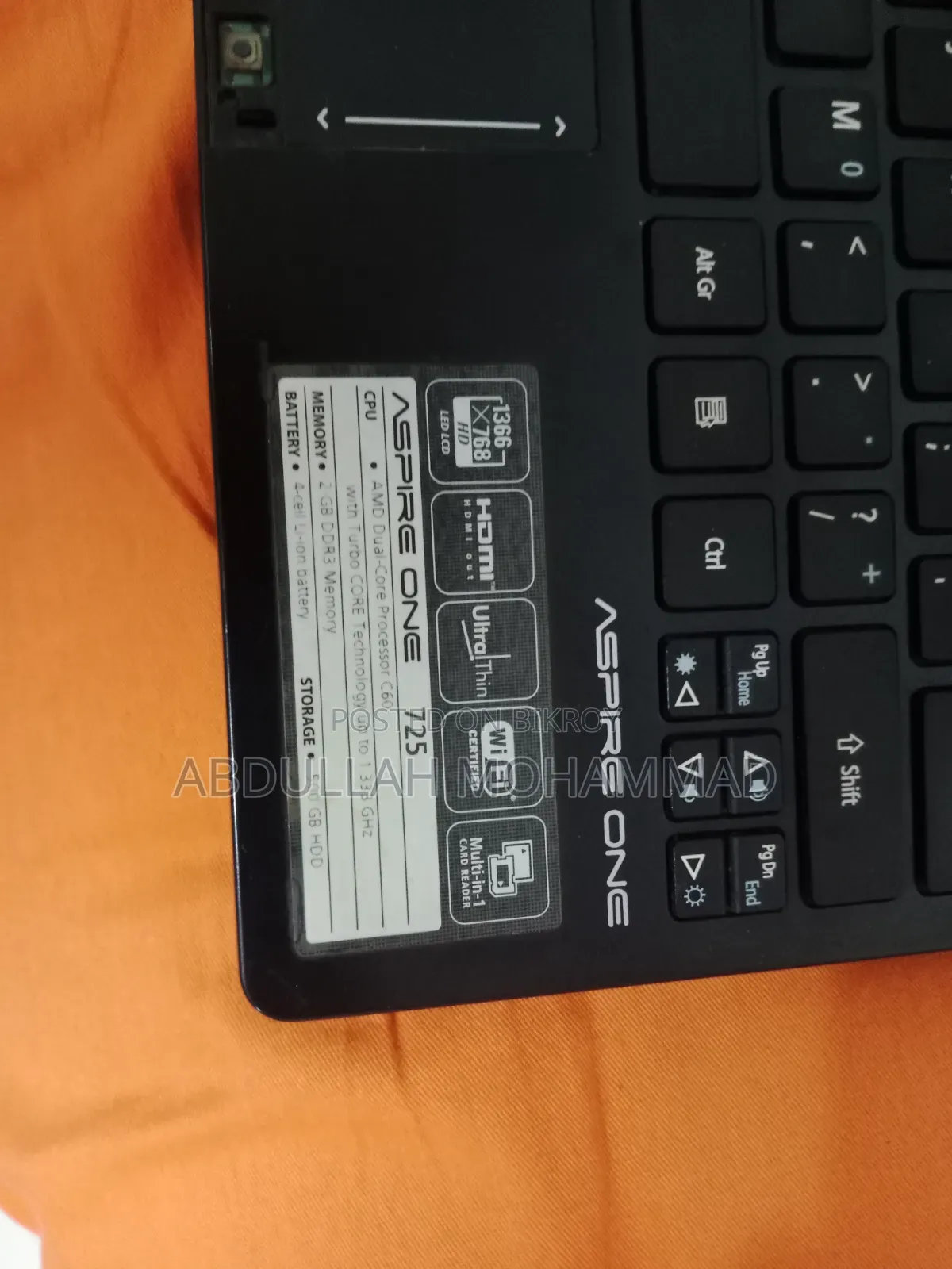 Laptop Acer Aspire 1 2GB HDD 500GB