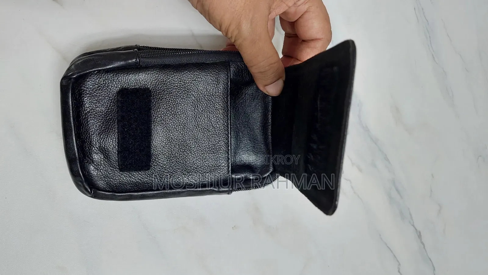 ফোন ওয়ালেট পাসপোর্ট বহনের জন্য লেদার বেল্ট ব্যাগ