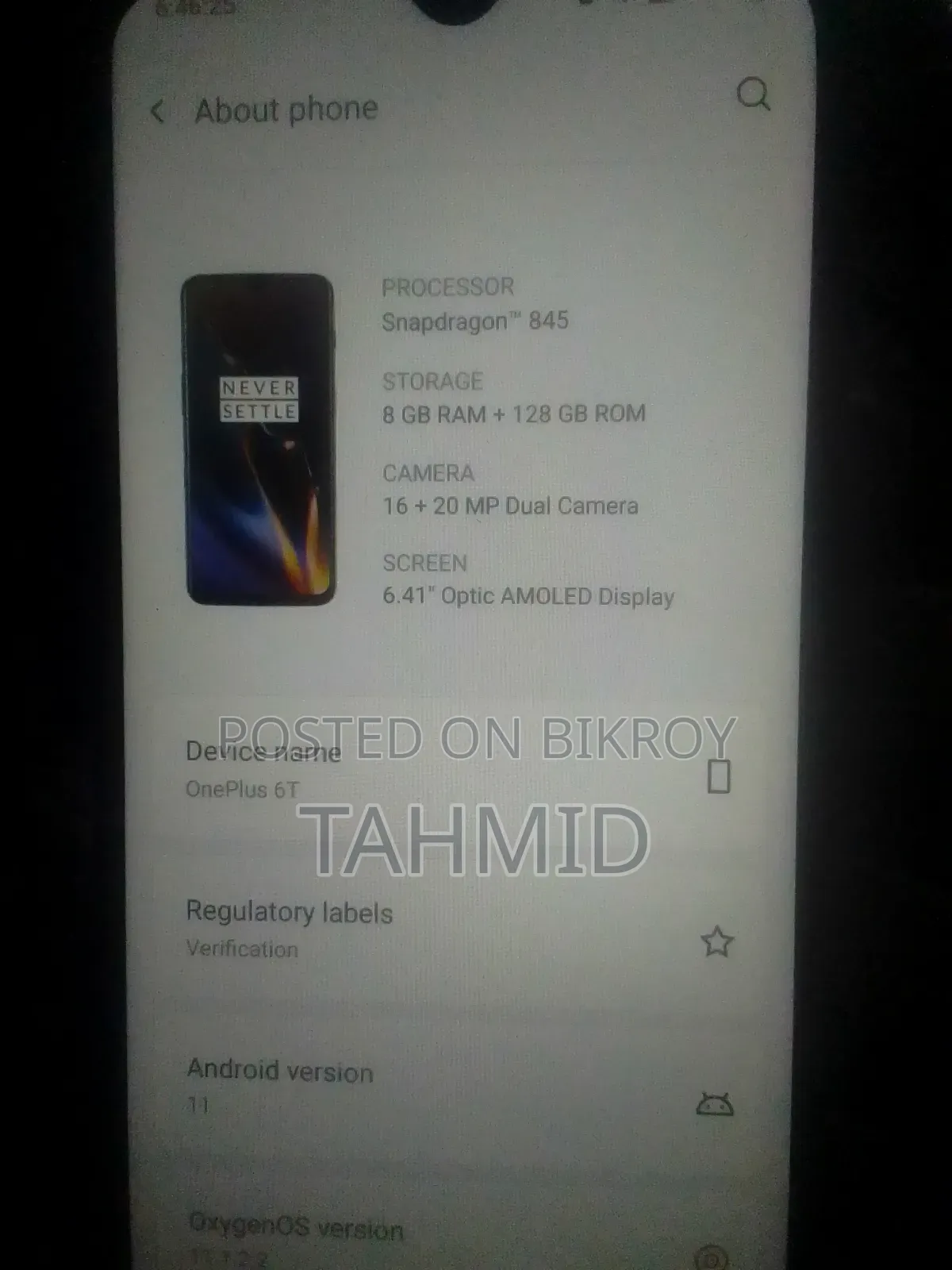 OnePlus 6T 128 GB Black