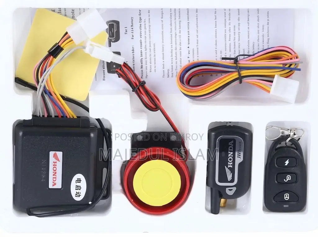 Honda Security Alarm Lock for Bike Anti-Theft Remote Control Engine