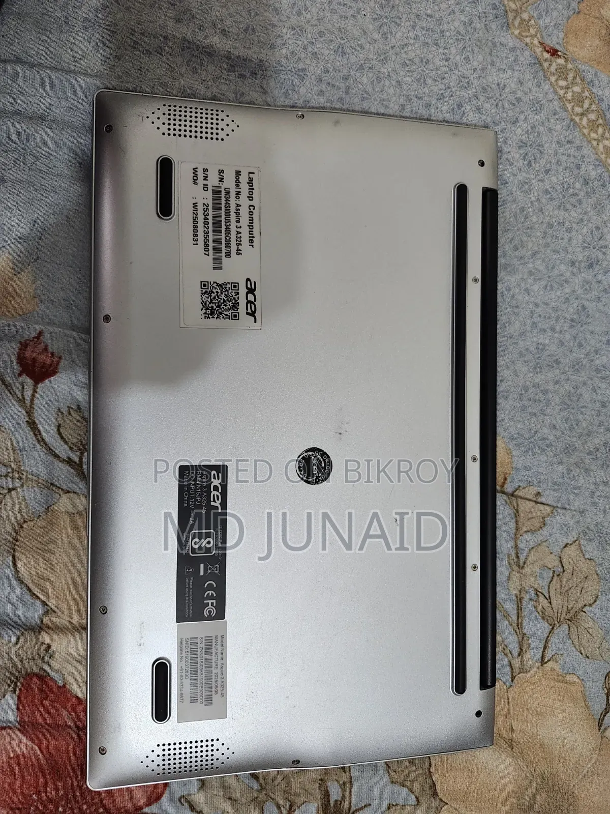 ল্যাপটপ এসার অ্যাসপায়ার ৩ ৮জিবি ইন্টেল সেলেরন এসএসডি ২৫৬জিবি