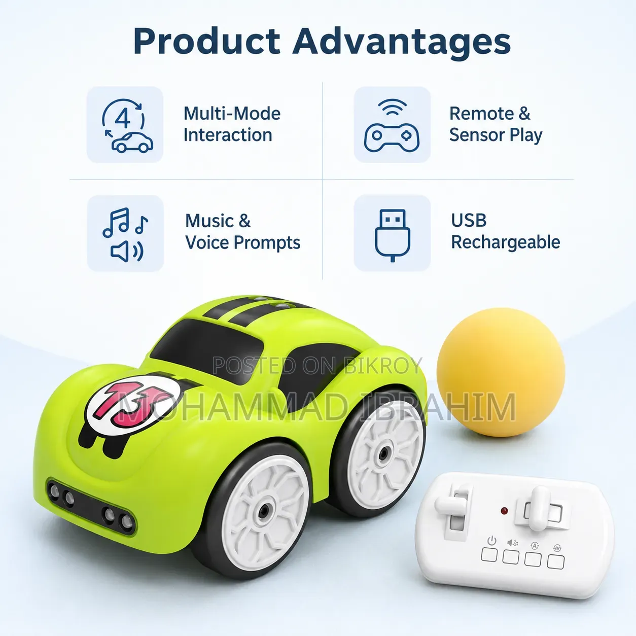 Rechargeable Smart Sensor Follow-Me Motion RC Car Toy for Kids