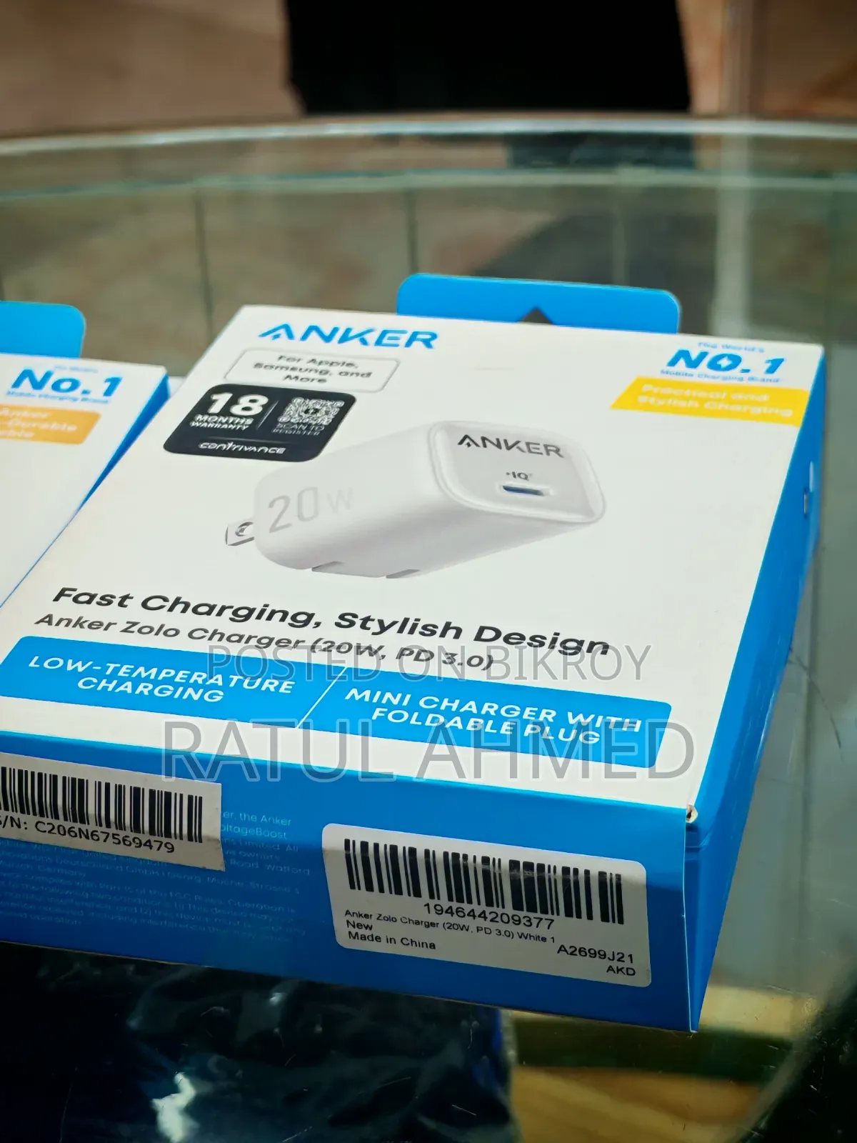 Anker Zolo 20w PD 3.0 Charger Anker USB-C to Lighting Cable