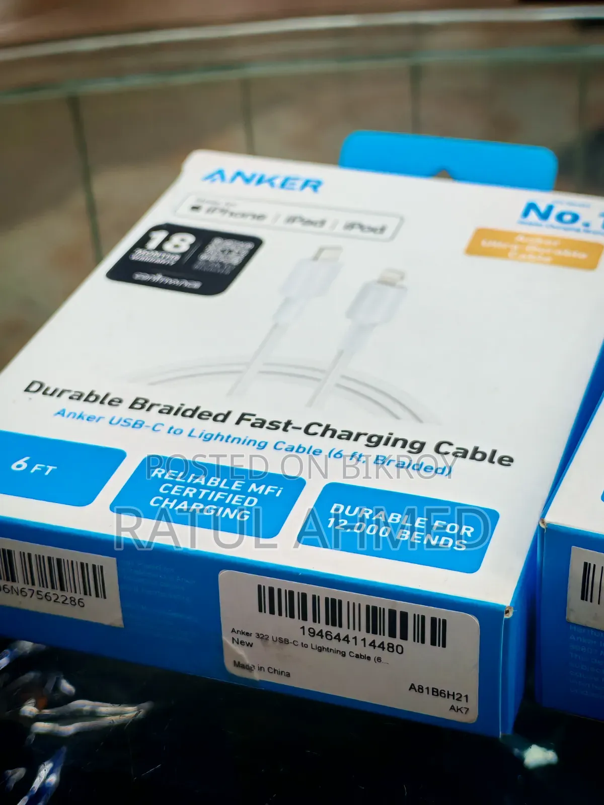 Anker Zolo 20w PD 3.0 Charger Anker USB-C to Lighting Cable