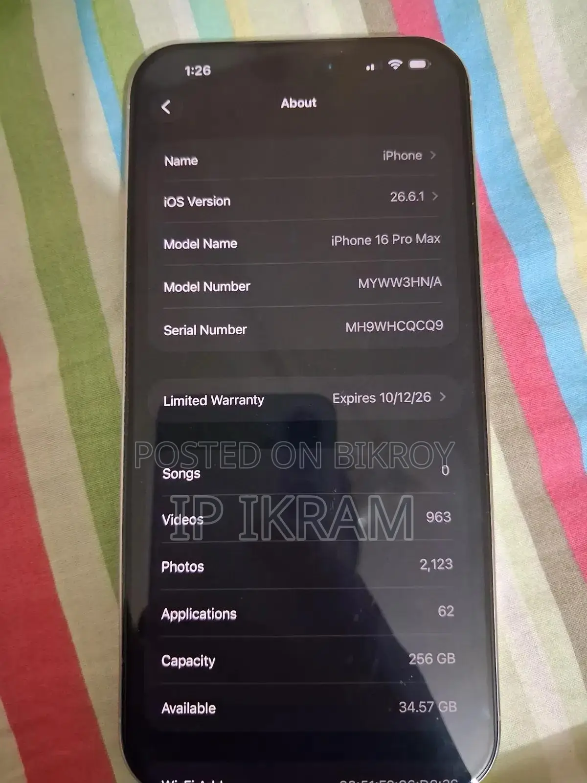 Apple iPhone 16 Pro Max 256 GB White