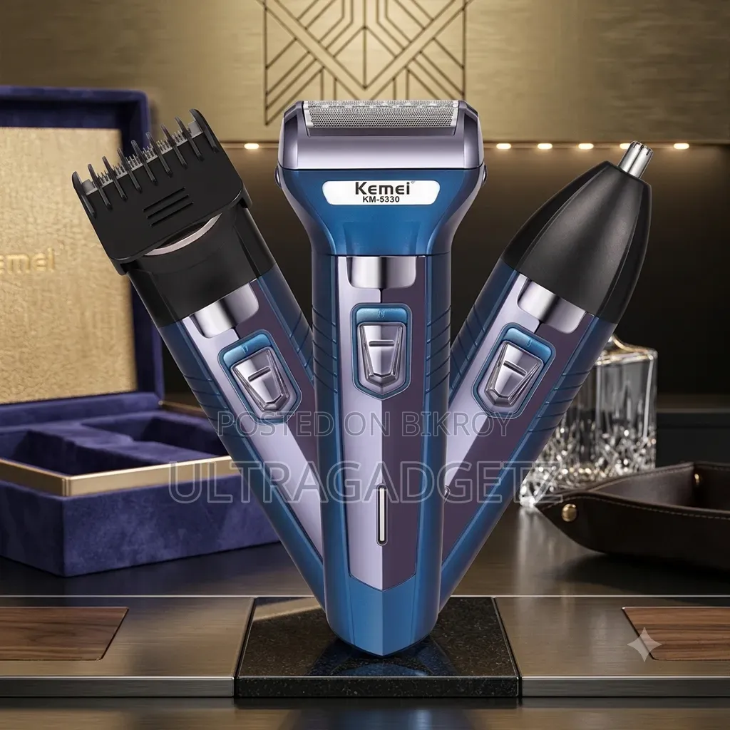 Kemei KM-6330 3-in-1 Rechargeable Hair Trimmer