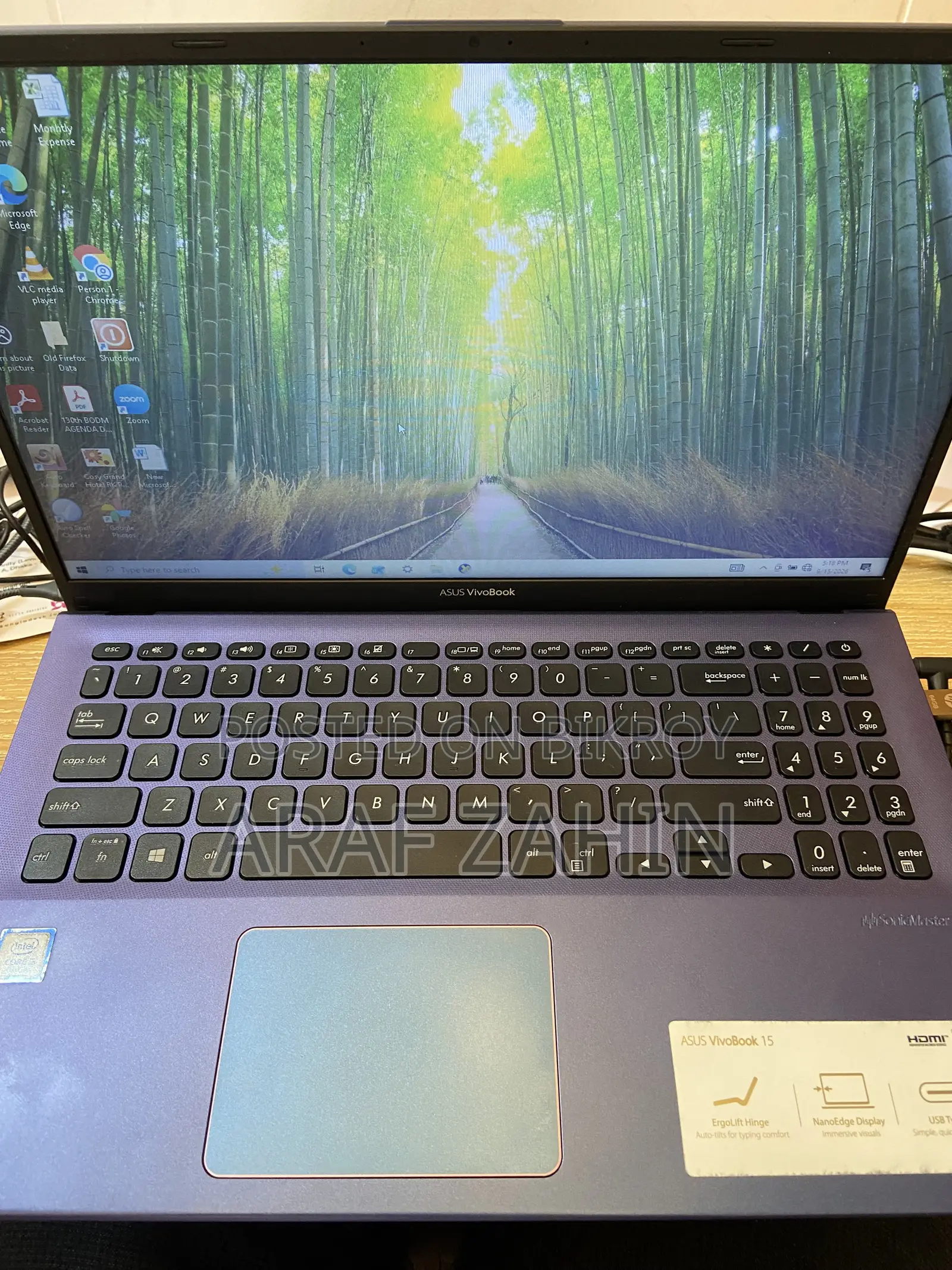Laptop Asus Vivobook 15 4GB Intel Core i3 HDD 1TB
