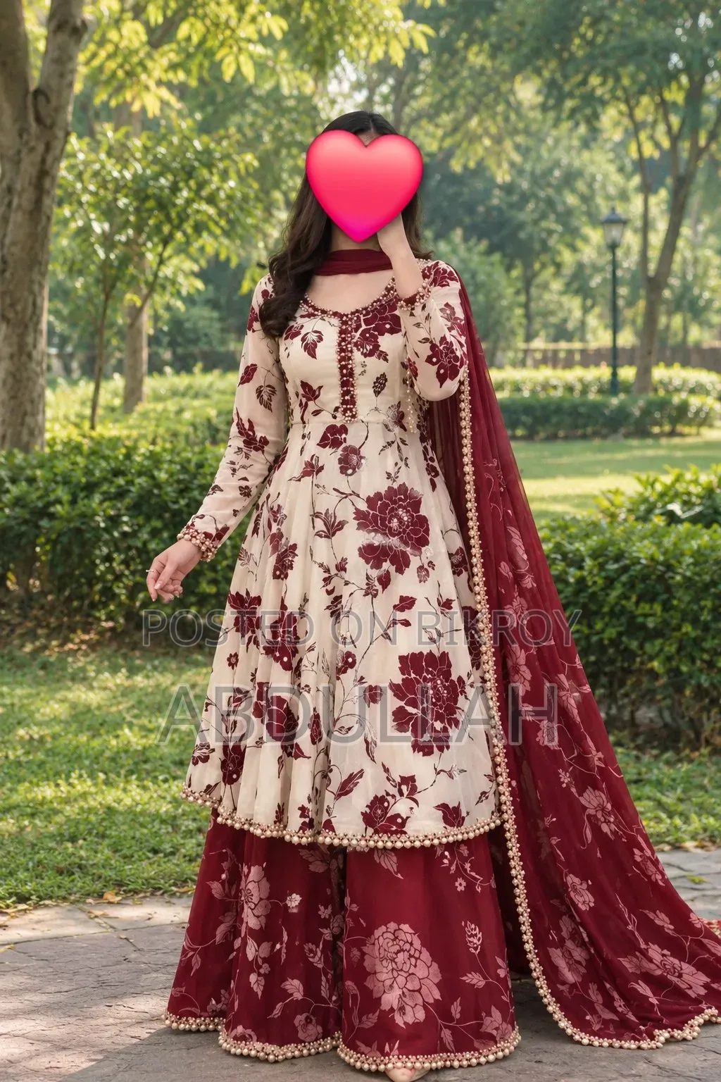 গোলাপ গাউন থ্রি পিস