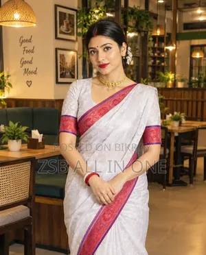 ব্লাউজ পিসসহ চন্দেরি সিল্ক শাড়ি