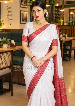 ব্লাউজ পিসসহ চন্দেরি সিল্ক শাড়ি