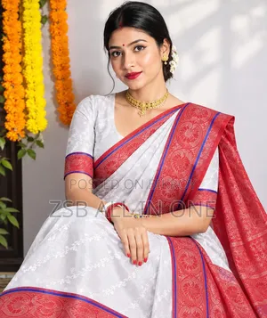 ব্লাউজ পিসসহ চন্দেরি সিল্ক শাড়ি