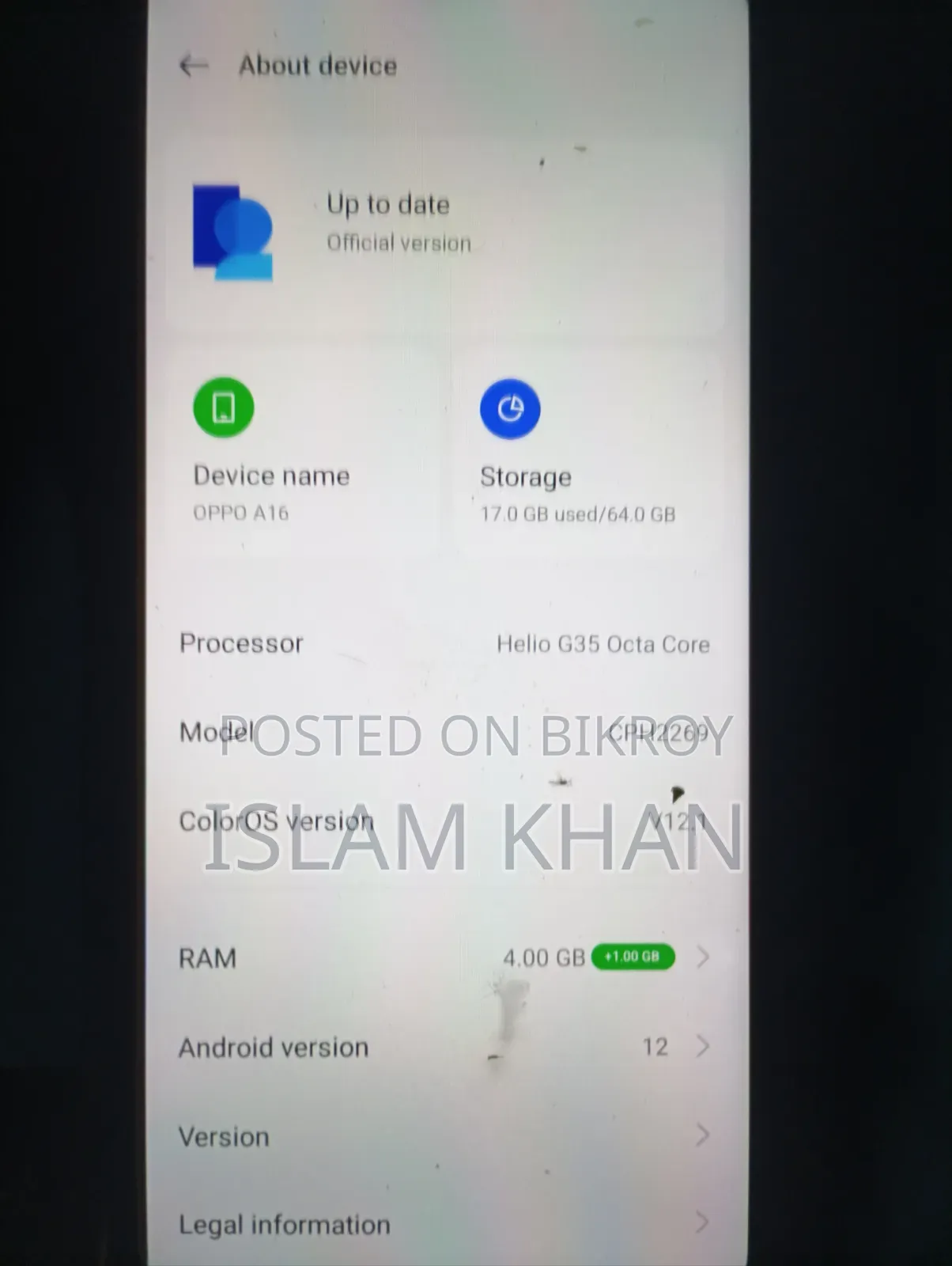 Oppo A16 64 GB Black