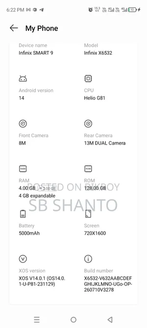 Infinix Smart 9 128 GB Blue