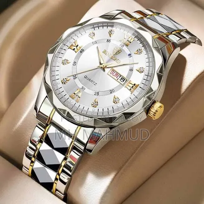 Premium Binbond Quartz Luxury Watch for Men - Dual Tone (Brand New)