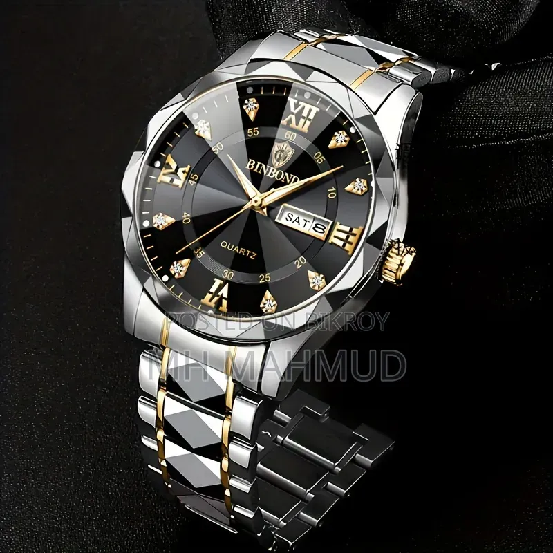 Premium Binbond Quartz Luxury Watch for Men - Dual Tone (Brand New)