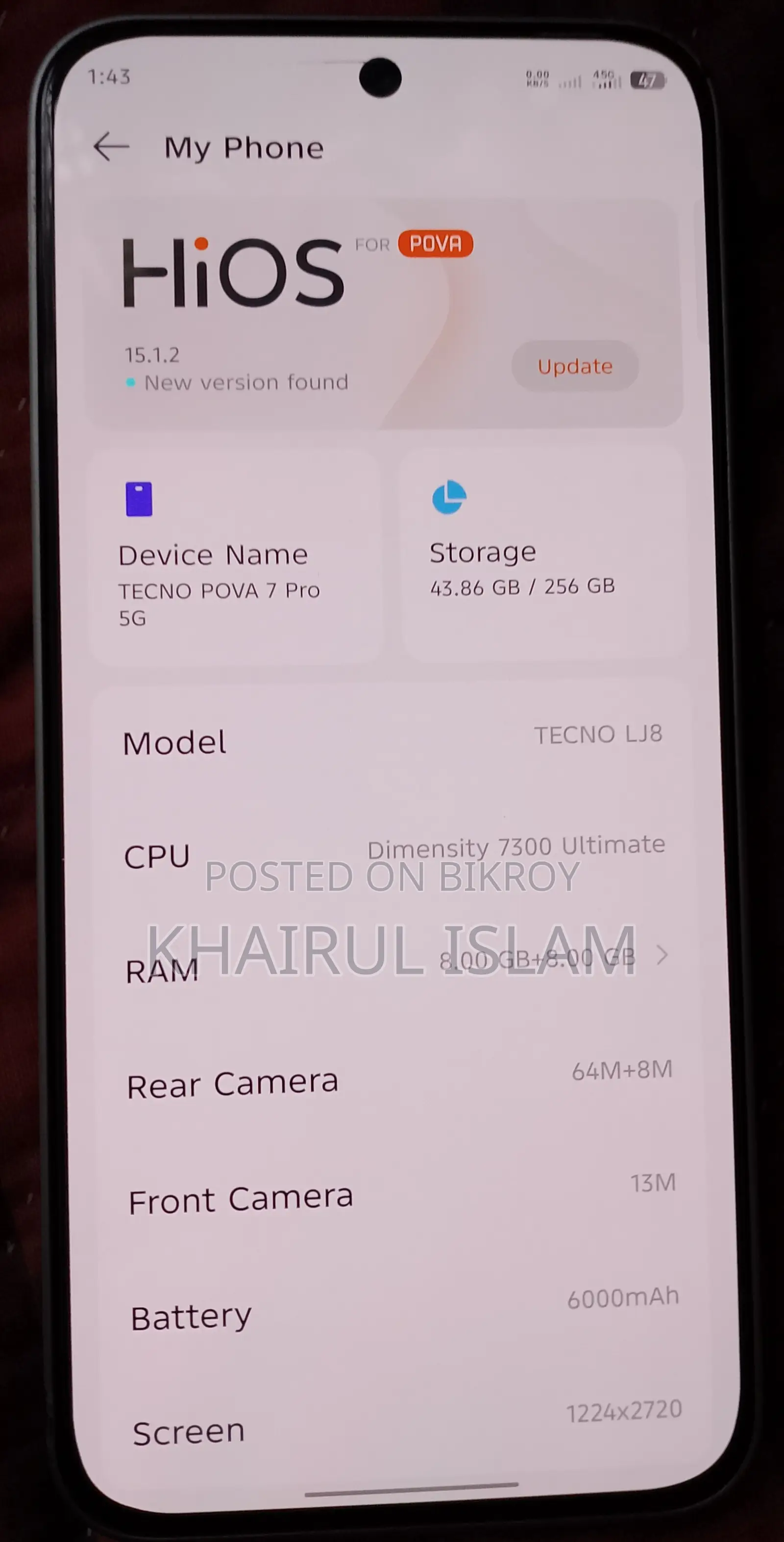 Tecno Pova 7 Pro 5G 256 GB Gray