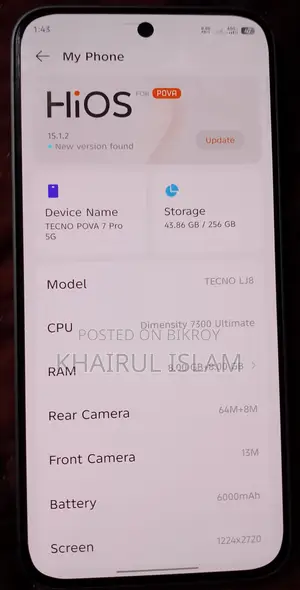 Tecno Pova 7 Pro 5G 256 GB Gray