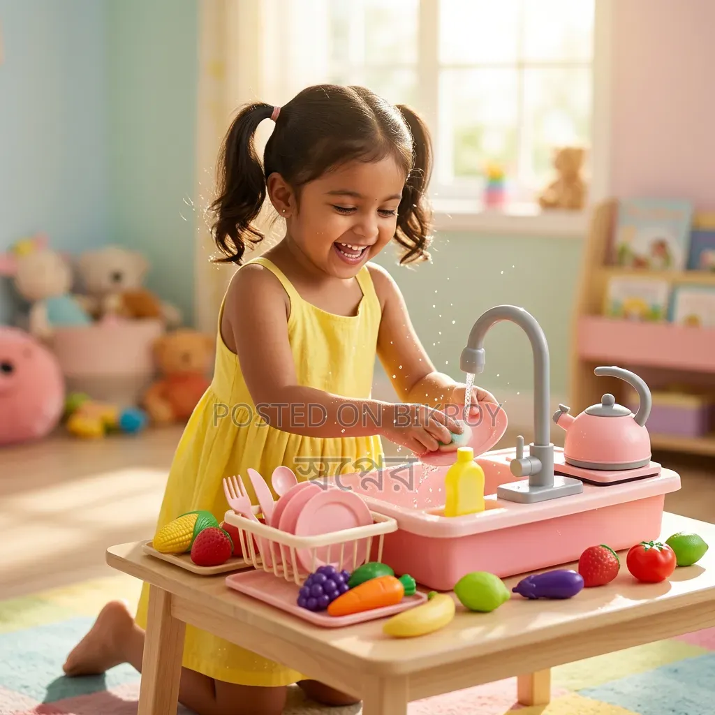 Magic Kitchen Sink Play Set – 30+ Piece Toy Kitchen Set with Real Water Tap