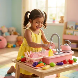 Magic Kitchen Sink Play Set – 30+ Piece Toy Kitchen Set with Real Water Tap