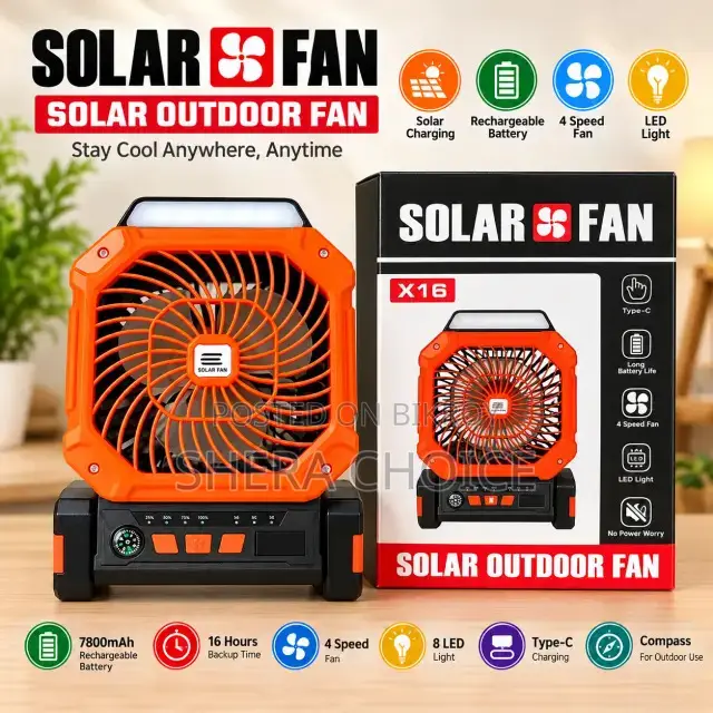 X16 Solar Rechargeable Fan